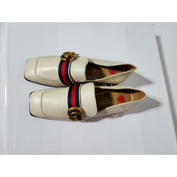 Gucci Peyton GG Sylvie Pearl Studded Loafer White Size 36 - Picture 9 of 14